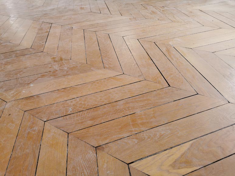 Lot de 17 m² de parquet ancien Point de Hongrie en chêne-2