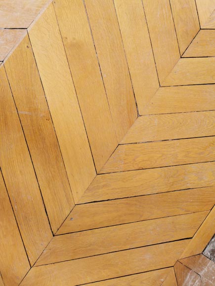 Lot de 17 m² de parquet ancien Point de Hongrie en chêne-4