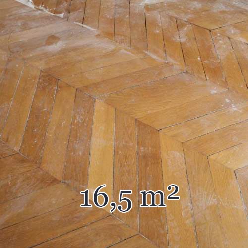 Lot de 16,5 m² de parquet ancien Point de Hongrie en chêne
