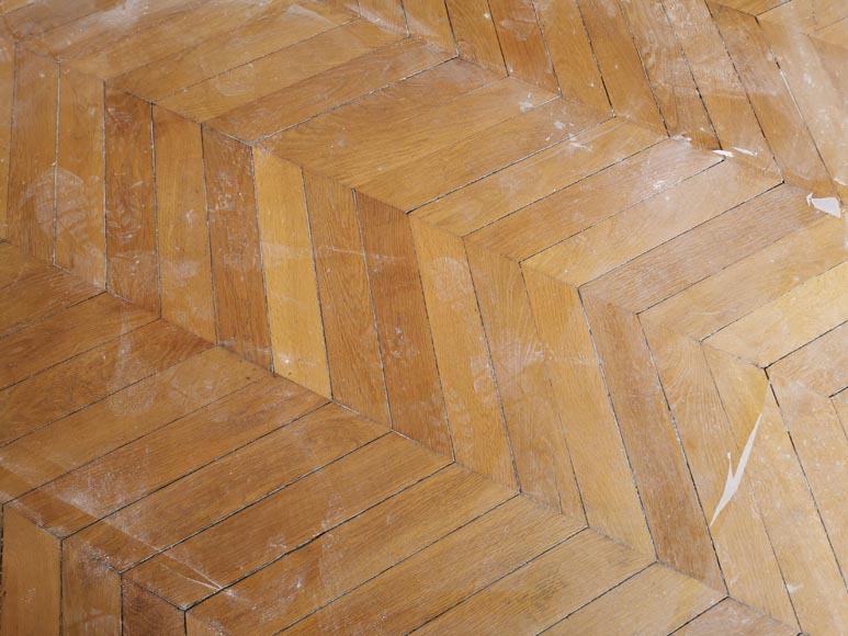 Lot de 16,5 m² de parquet ancien Point de Hongrie en chêne-1