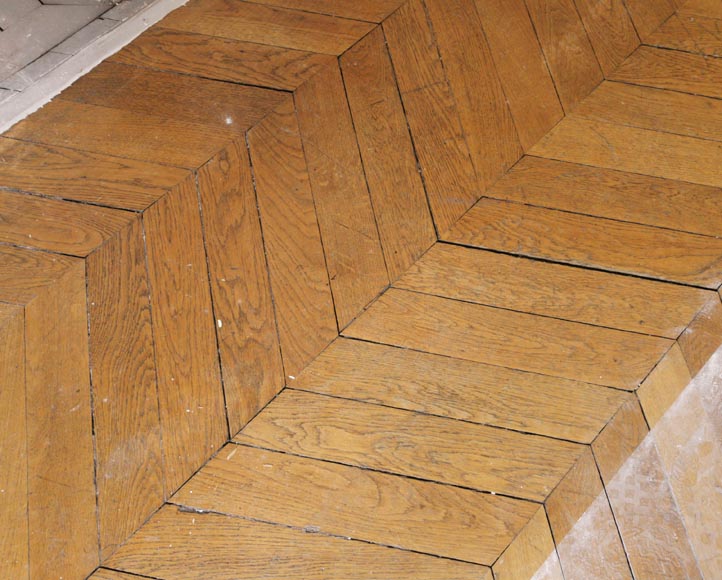 Lot de 15 m² de parquet ancien Point de Hongrie en chêne-2