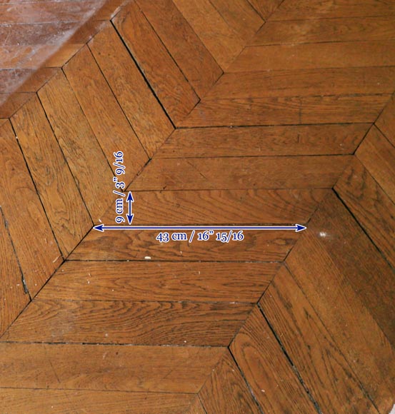 Lot de 15 m² de parquet ancien Point de Hongrie en chêne-5