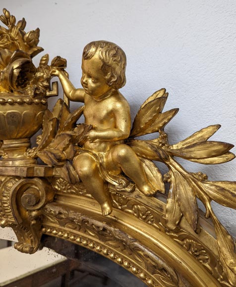 Exceptionnel trumeau Napoléon III aux putti et aux sphinges-7