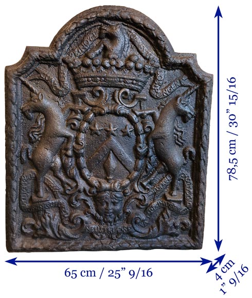 Plaque de Fonte avec Blason n6177B