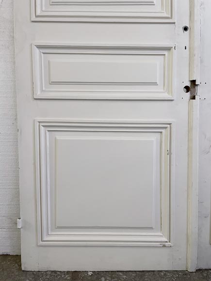 Double porte en bois peint en blanc au miroir-8