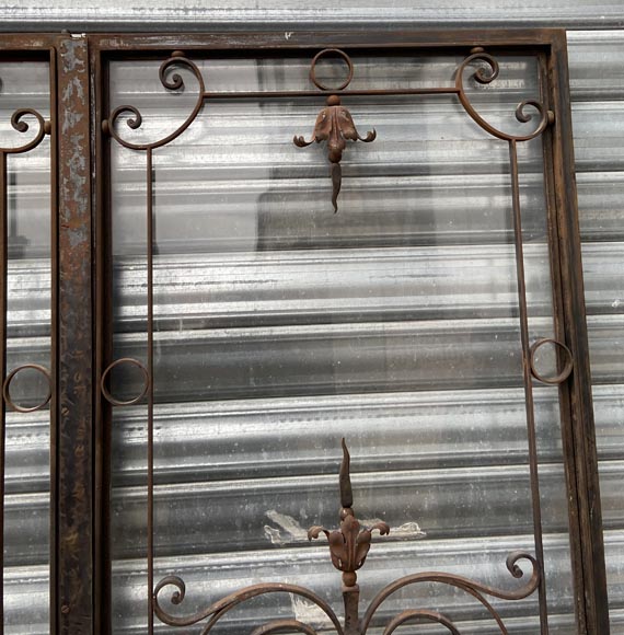 Double grille de porte en fonte de fer, fin du XIXe siècle-2