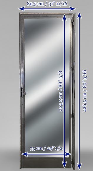 Porte Art Déco en métal aux miroirs-13