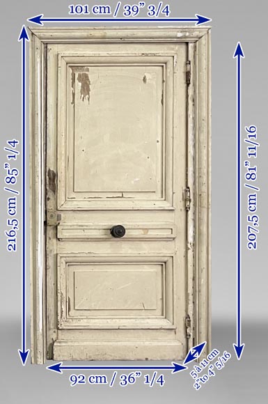 Porte ancienne simple en chêne avec châssis-6