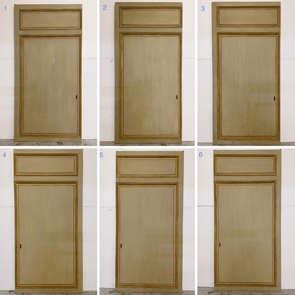 Lot de 6 portes de placard en chêne, XVIIIe siècle-4