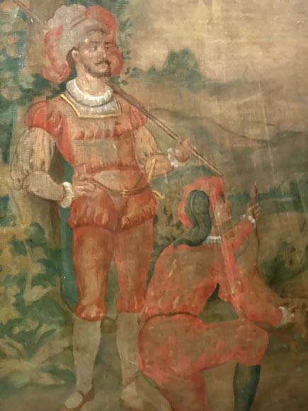 René PRINCETEAU (1843-1914) (d'après), signé G. A. Loron, suite de trois scènes de chasse à l'imitation de la tapisserie René PRINCETEAU (1843-1914) (d'après), signé G. A. Loron, suite de trois scènes de chasse à l'imitation de la tapisserie-11