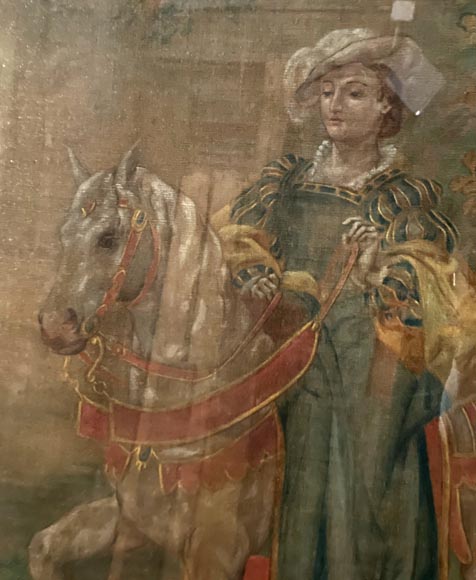René PRINCETEAU (1843-1914) (d'après), signé G. A. Loron, suite de trois scènes de chasse à l'imitation de la tapisserie René PRINCETEAU (1843-1914) (d'après), signé G. A. Loron, suite de trois scènes de chasse à l'imitation de la tapisserie-12