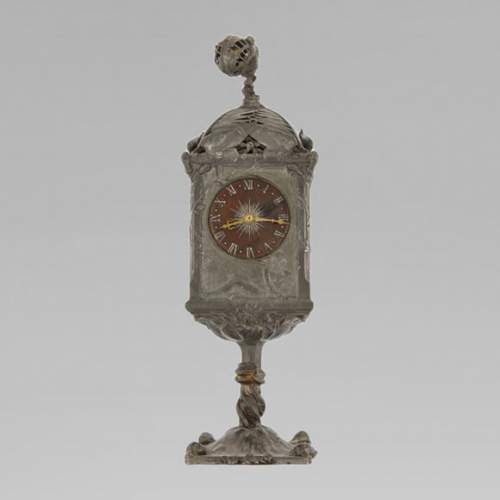 Jules BRATEAU, horloge à quatre faces sur un haut pied carré
