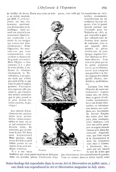 Jules BRATEAU, horloge à quatre faces sur un haut pied carré-1