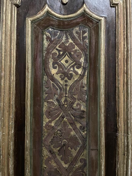 Eléments de boiseries avec décor en velours et cuir de Cordoue, XIXe siècle-17