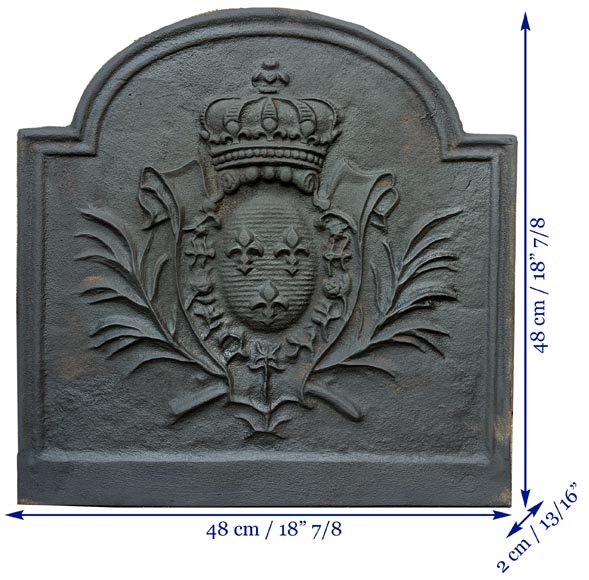 Plaque de cheminée de style Louis XV aux armes de France-6