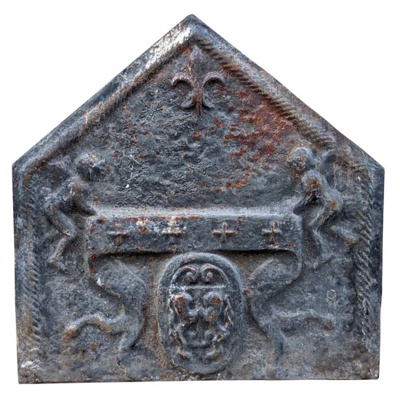 Plaque de cheminée en fonte d'après un original du XVIe siècle, XXe siècle-0