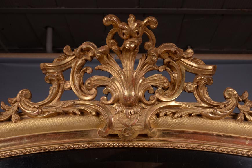 Très beau trumeau de style Louis XV à la coquille ajourée-1