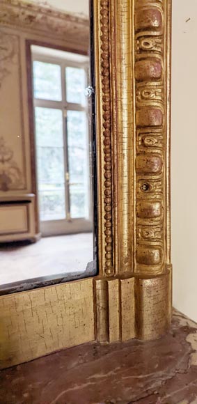 Grand trumeau de style Louis XV en résine dorée, XXe siècle-3