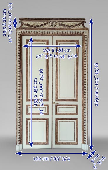 Lot de trois doubles portes moulurées, XIXe siècle-15