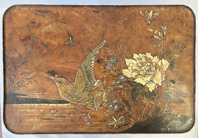 Louis MAJORELLE (attr.à) Table à thé à décor en vernis Martin, vers 1880-1890-3