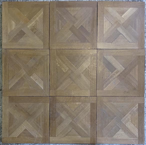 Lot d'environ 15m² parquet moderne en chêne motif de croix-0