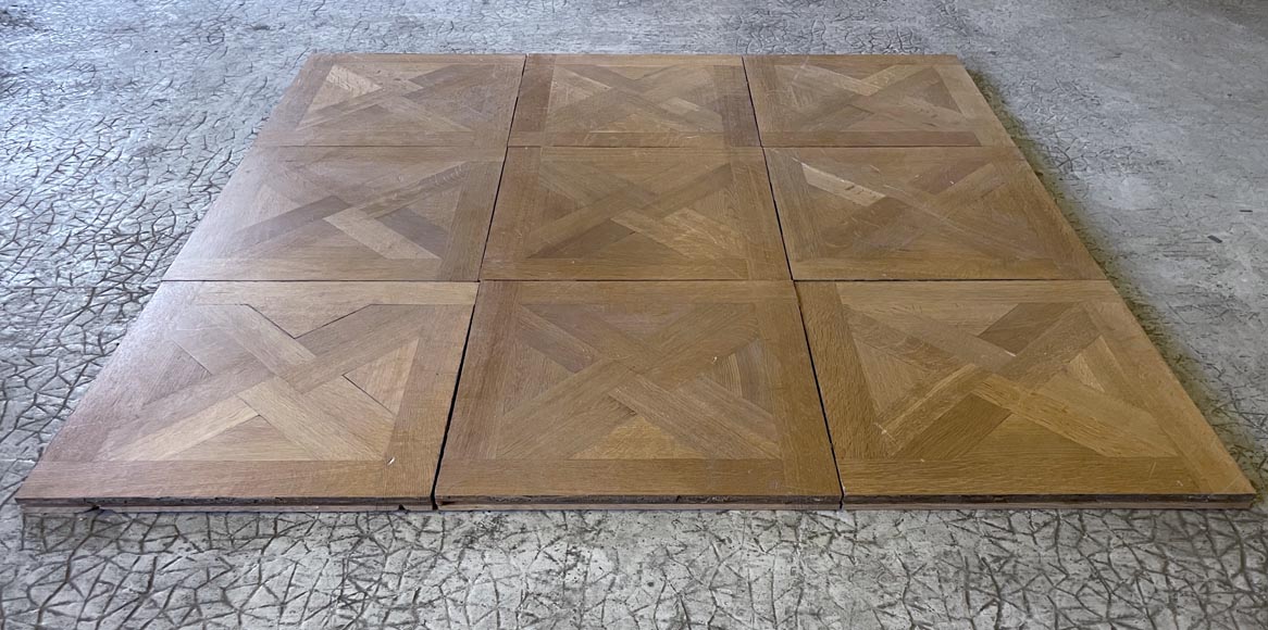 Lot d'environ 15m² parquet moderne en chêne motif de croix-2