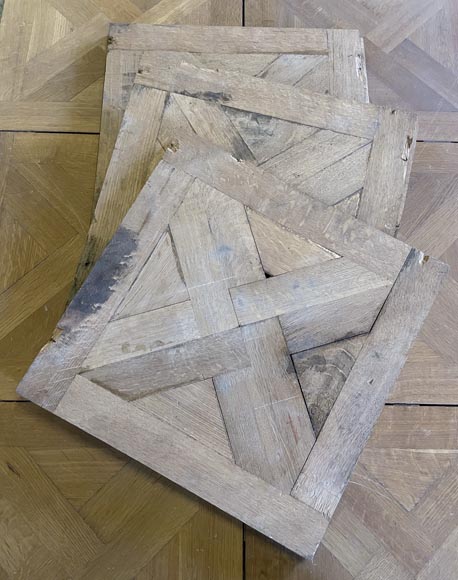 Lot d'environ 15m² parquet moderne en chêne motif de croix-3