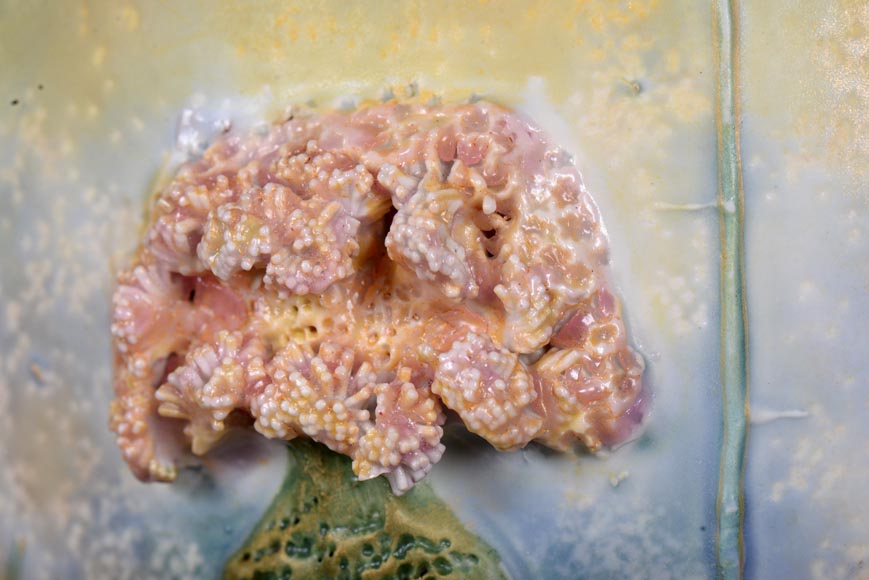 Vase en céramique à décor de fleur en relief, Manufacture Amphora Vase en céramique à décor de fleur en relief, Manufacture Amphora-4