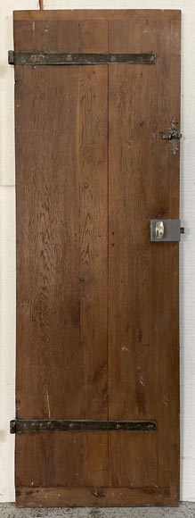 Lot de trois portes en chênes anciennes avec leur ferrure-3