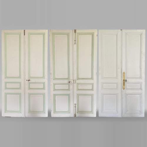 Ensemble de 3 doubles portes moulurées