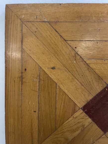 Lot d'environ 6m² de parquet en chêne à motif de croix ponctué d'acajou-4