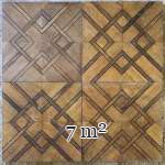 Environ 7m² de très beau parquet marqueté de motifs géométriques