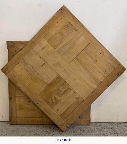 Environ 7m² de très beau parquet marqueté de motifs géométriques-7