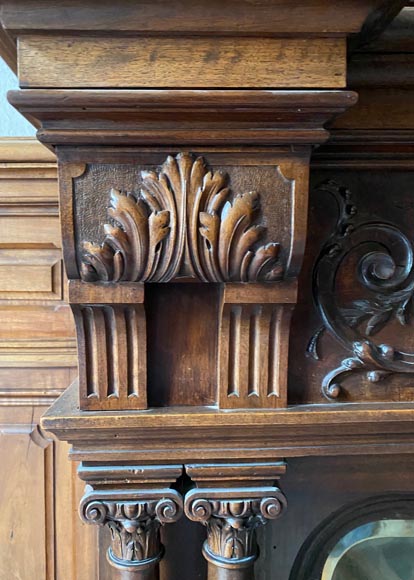 Pièces de boiserie en noyer avec grosse cheminée de style Napoléon III-8