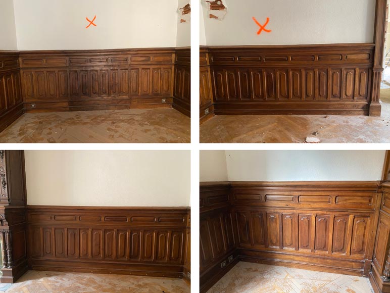 Pièces de boiserie en noyer avec grosse cheminée de style Napoléon III-17