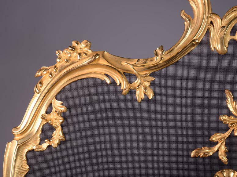 Pare-étincelle de style Louis XV avec un décor de torche-2
