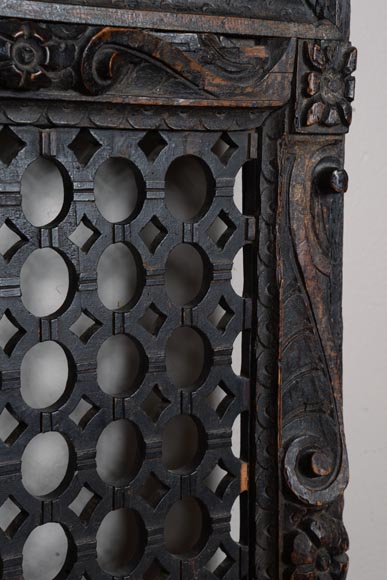 Double porte espagnole du XVIIe siècle en bois fruitier-3