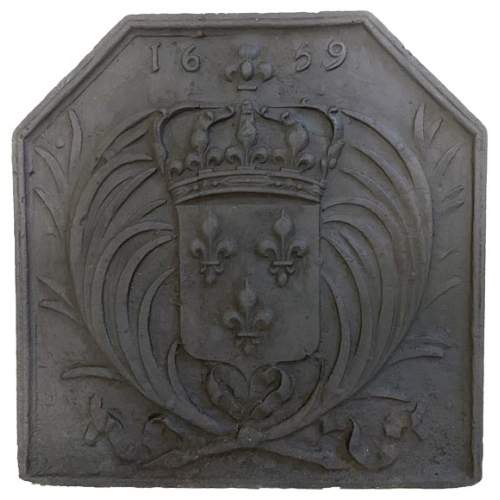 Plaque de cheminée ancinne aux armes de France