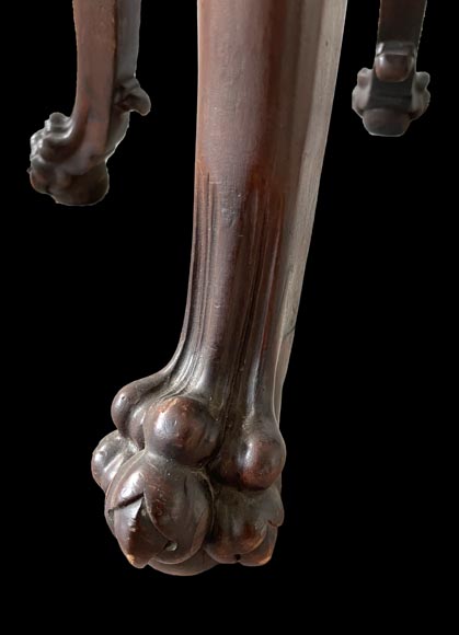 L’Escalier de cristal, guéridon japonisant en bois exotique et bronze doré-8