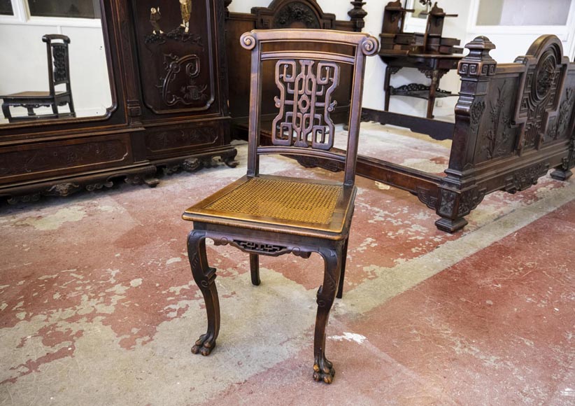 Gabriel VIARDOT, ensemble de mobilier japonisant pour chambre à coucher-7