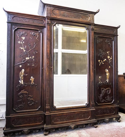 Gabriel VIARDOT, ensemble de mobilier japonisant pour chambre à coucher-11