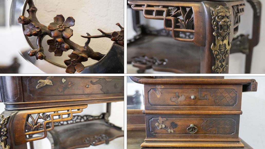 Gabriel VIARDOT, ensemble de mobilier japonisant pour chambre à coucher-18