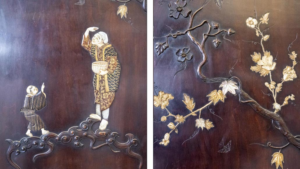 Gabriel VIARDOT, ensemble de mobilier japonisant pour chambre à coucher-21