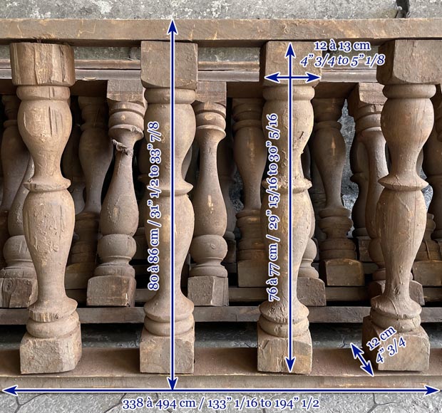 Important ensemble de rambardes en bois provenant d'Égypte-8