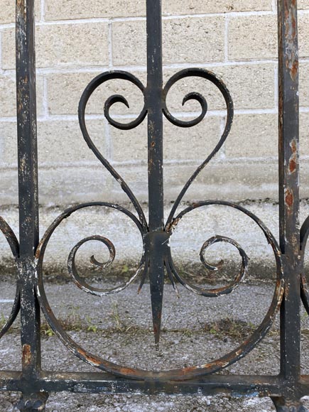 Grille de balcon à trois côtés en fer forgé, XIXe siècle-5