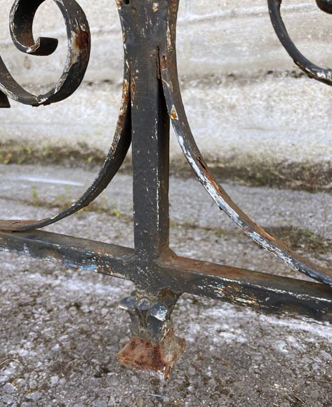 Grille de balcon à trois côtés en fer forgé, XIXe siècle-6