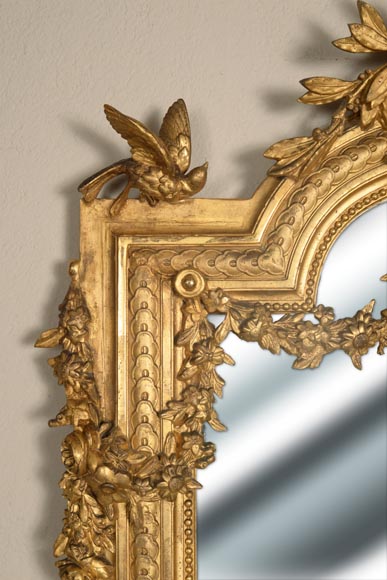 Trumeau en bois et stuc doré de style Napoléon III-2