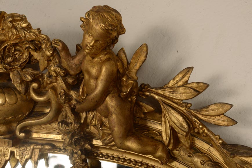 Trumeau en bois et stuc doré de style Napoléon III-3