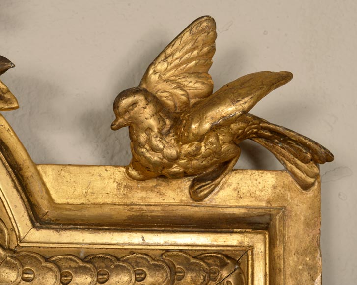 Trumeau en bois et stuc doré de style Napoléon III-5