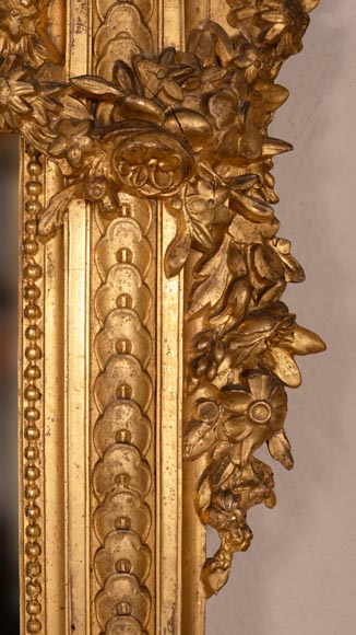 Trumeau en bois et stuc doré de style Napoléon III-6